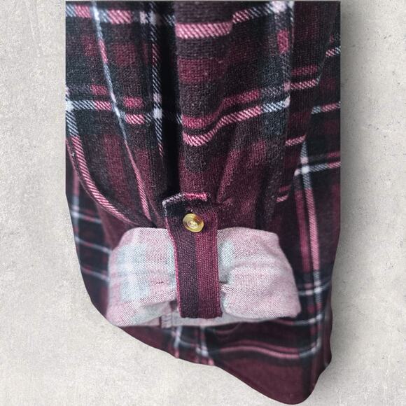 Passport Marisol Roll Tab Long Sleeve Plaid Shirt Size 7 - Picture 4 of 6